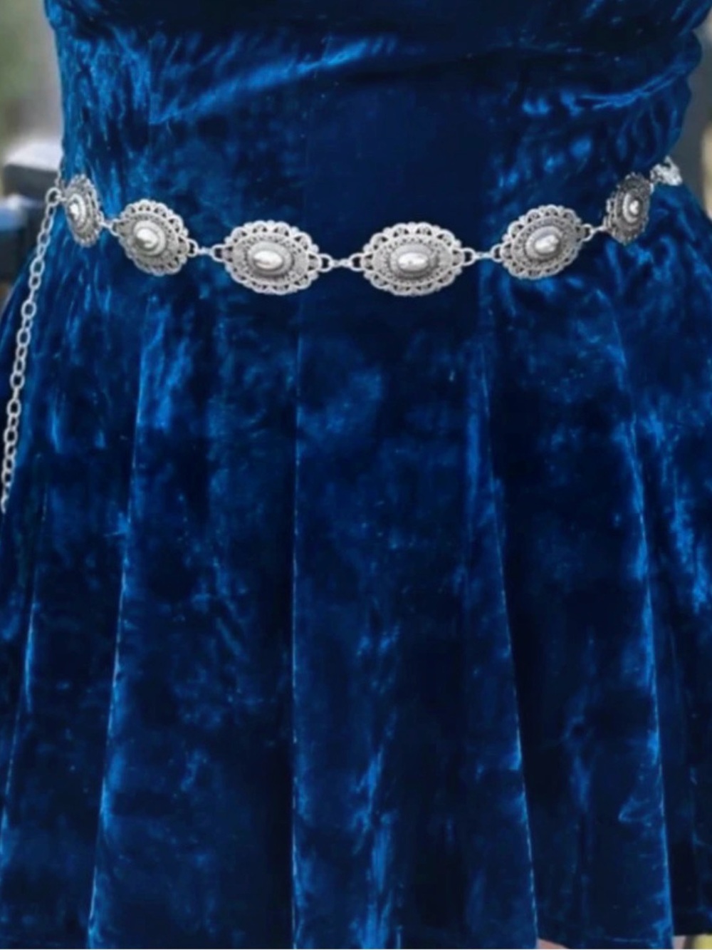 Silver Concho Chain Belt - Women Accessories